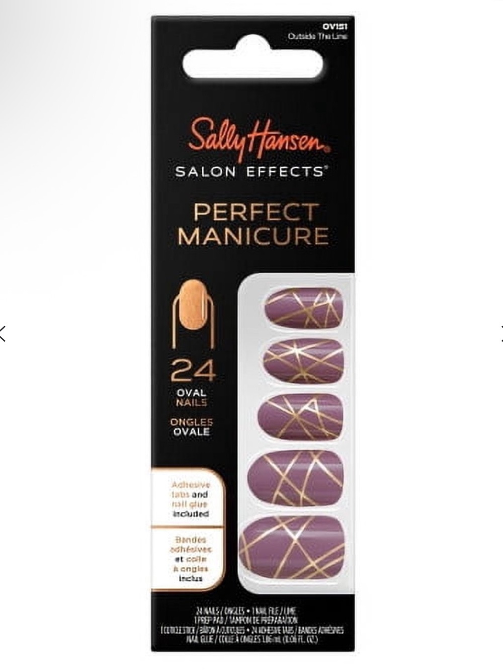 Sally Hansen Perfect Manicure Mauve Gold Oval Press On Nails